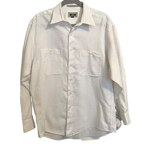 JOSEPH ABBOUND SHIRT SIZE 15 1/4 WHITE WOVEN COTTON‎ HEAVY FABRIC WHITE